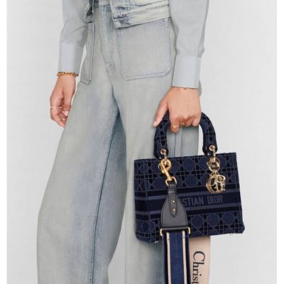 Alternative view of Wholesale Luxury Dior Medium Lady D-Lite Bag Embroidered Velvet M0565O