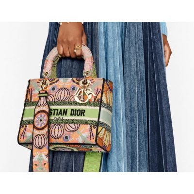 Alternative view of Wholesale Luxury Dior Medium Lady D-Lite Bag Multicolor Lights Embroidery M0565