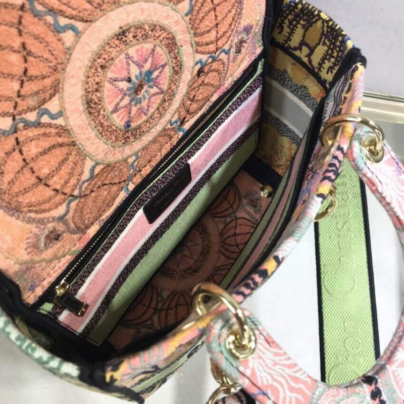 Wholesale Luxury Dior Medium Lady D-Lite Bag Multicolor Lights Embroidery M0565 - Image 11