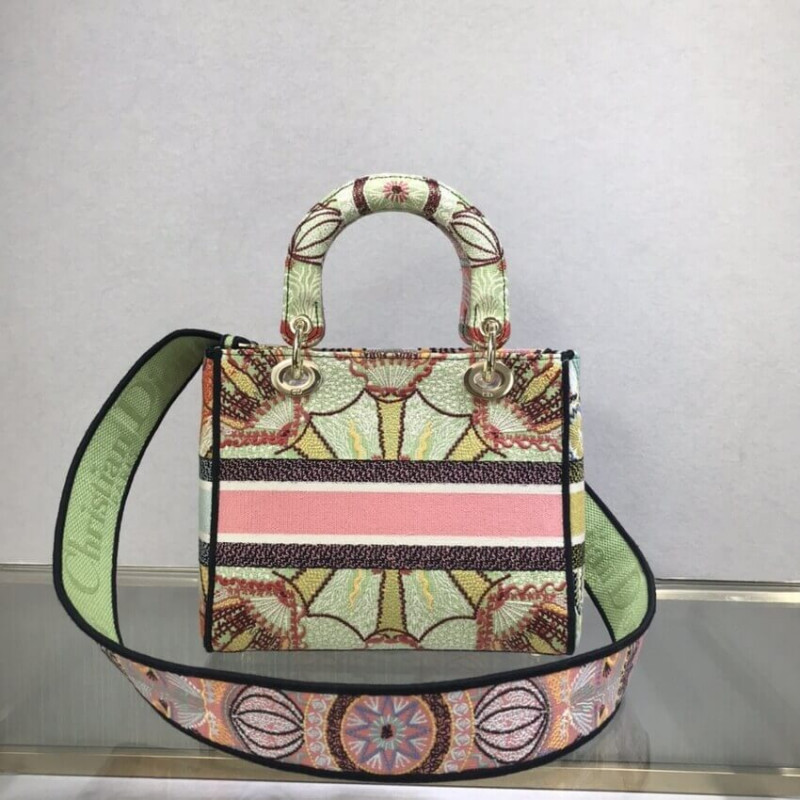 Wholesale Luxury Dior Medium Lady D-Lite Bag Multicolor Lights Embroidery M0565 - Image 4