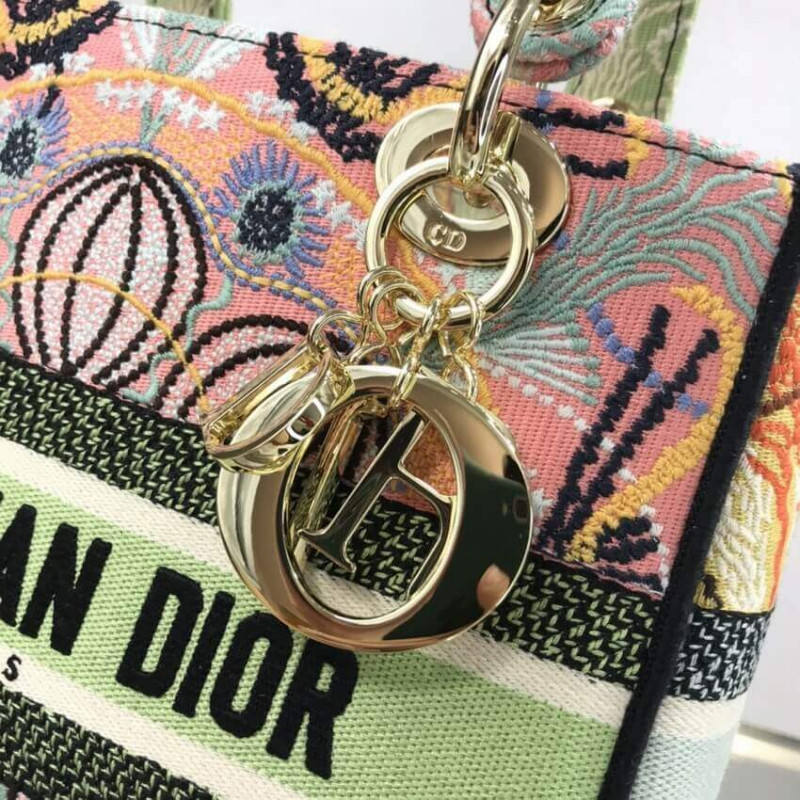 Wholesale Luxury Dior Medium Lady D-Lite Bag Multicolor Lights Embroidery M0565 - Image 6