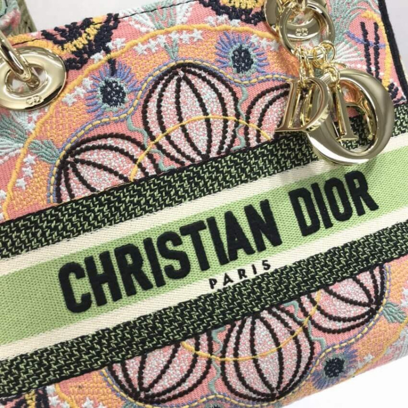 Wholesale Luxury Dior Medium Lady D-Lite Bag Multicolor Lights Embroidery M0565 - Image 7