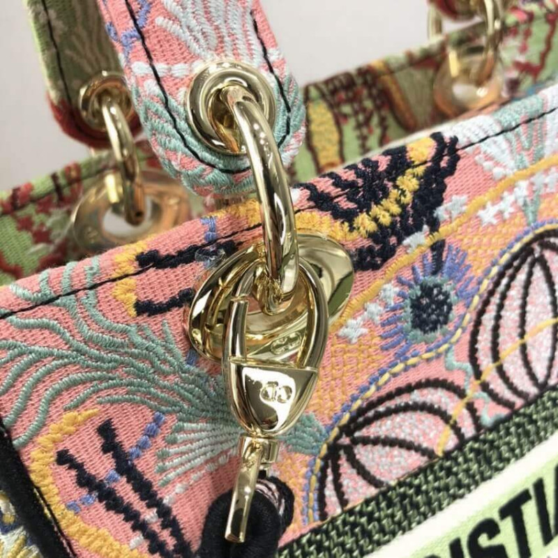 Wholesale Luxury Dior Medium Lady D-Lite Bag Multicolor Lights Embroidery M0565 - Image 8