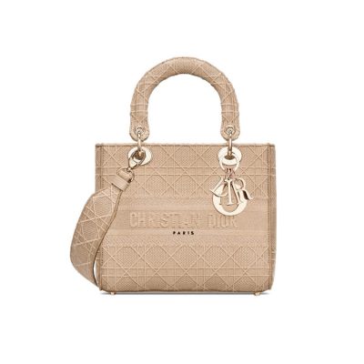 Wholesale Luxury Dior Medium Lady D-Lite Cannage Embroidery M0565