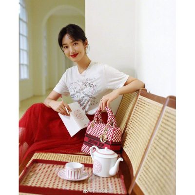 Alternative view of Wholesale Luxury Dior Medium Lady D-Lite Dioramour Bag In Dots Embroidery M0565