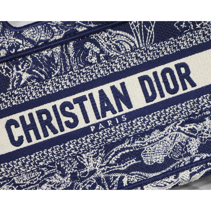 Wholesale Luxury Dior Mini Book Tote Blue Toile De Jouy Reverse Embroidery M1271 - Image 2