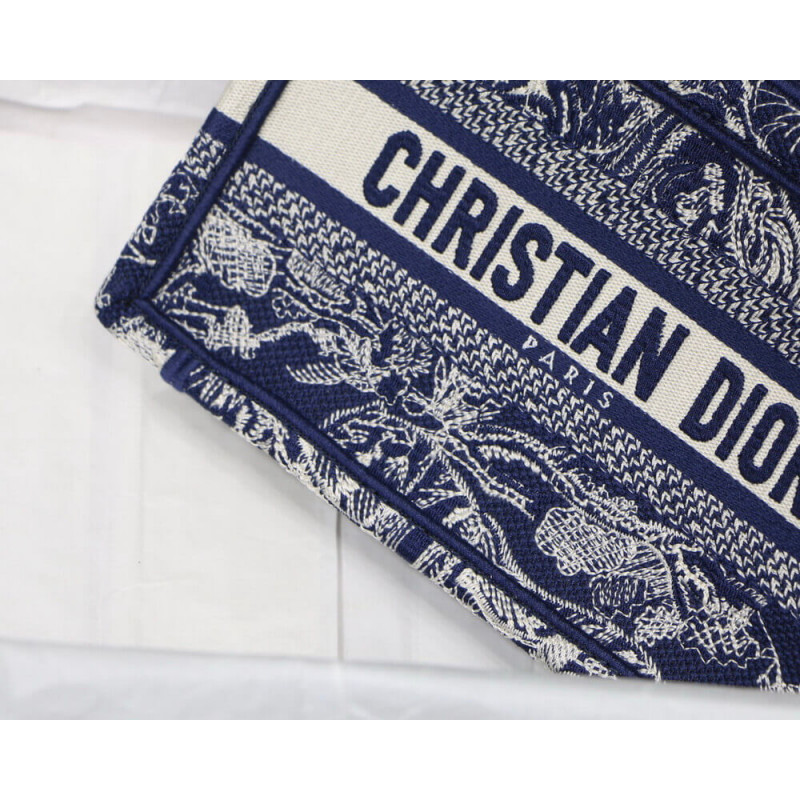 Wholesale Luxury Dior Mini Book Tote Blue Toile De Jouy Reverse Embroidery M1271 - Image 4