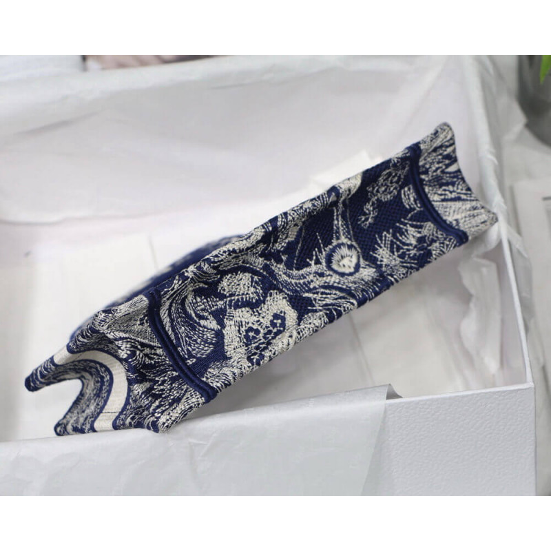 Wholesale Luxury Dior Mini Book Tote Blue Toile De Jouy Reverse Embroidery M1271 - Image 8