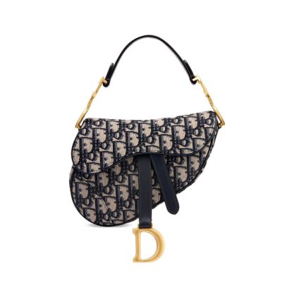 Wholesale Luxury Dior Mini Saddle Bag Blue Oblique Jacquard M0447