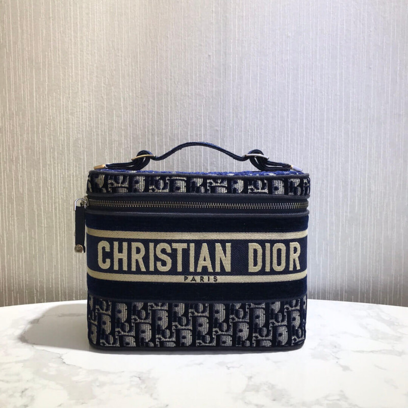 Wholesale Luxury Dior Oblique Embroidered Velvet Diortravel Vanity Case S5480V - Image 2