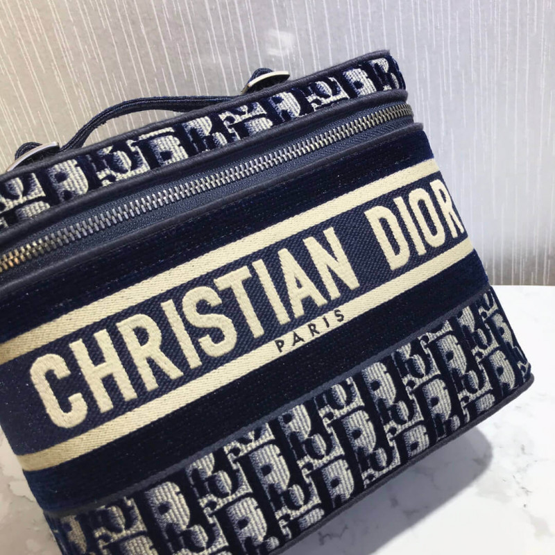Wholesale Luxury Dior Oblique Embroidered Velvet Diortravel Vanity Case S5480V - Image 4