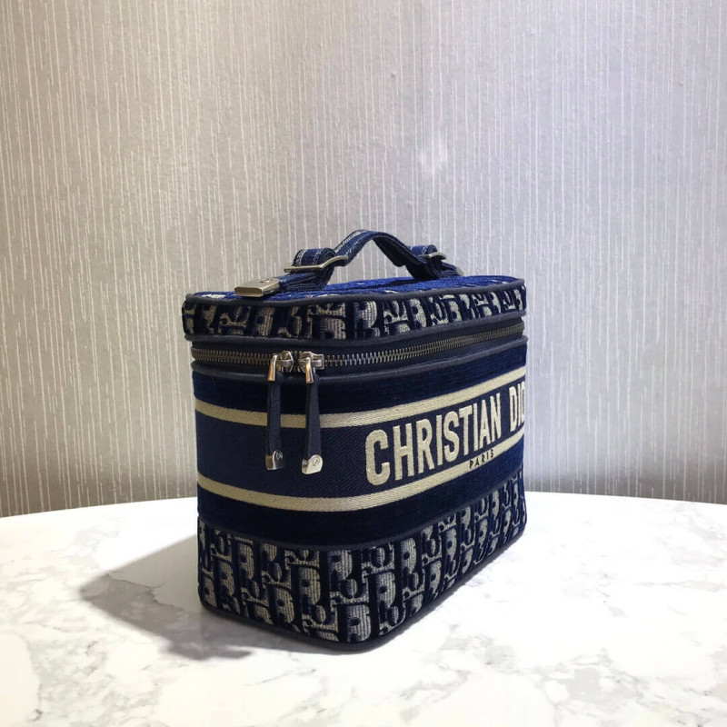 Wholesale Luxury Dior Oblique Embroidered Velvet Diortravel Vanity Case S5480V - Image 5