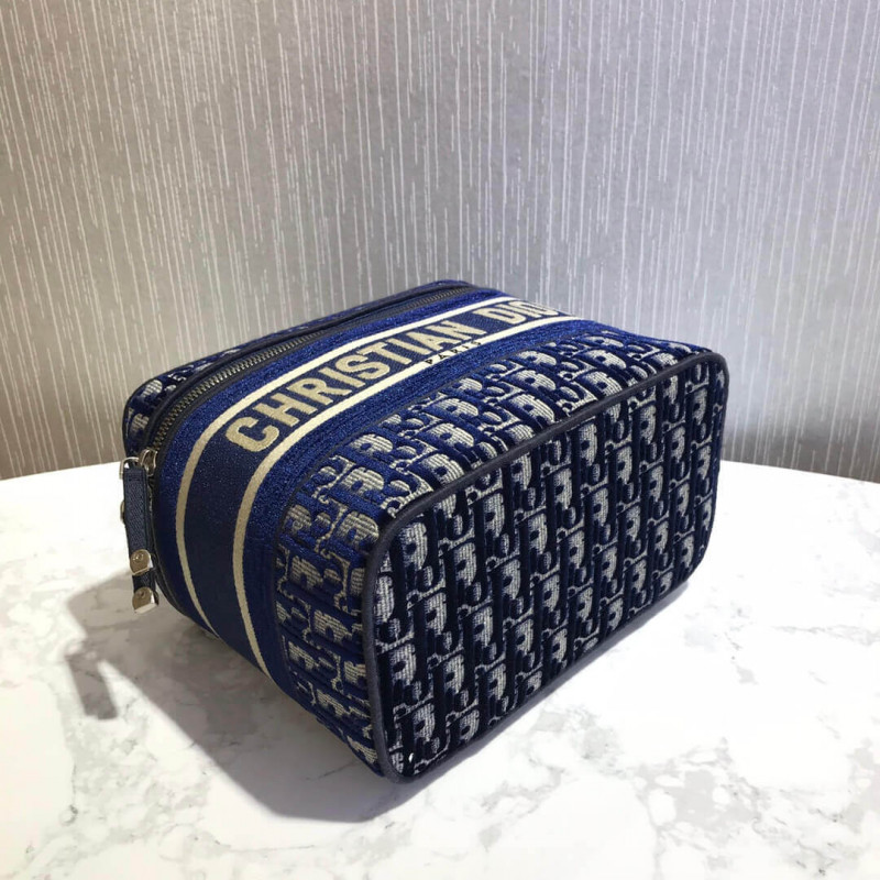 Wholesale Luxury Dior Oblique Embroidered Velvet Diortravel Vanity Case S5480V - Image 8