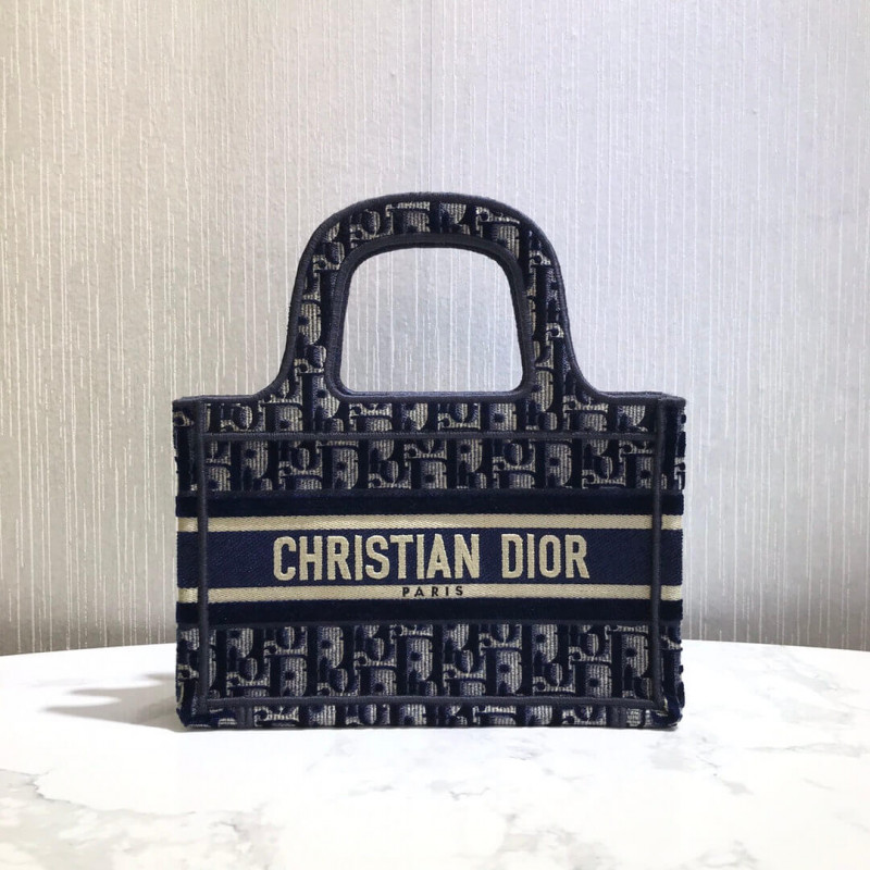 Wholesale Luxury Dior Oblique Embroidered Velvet Mini Book Tote S5475Z - Image 3