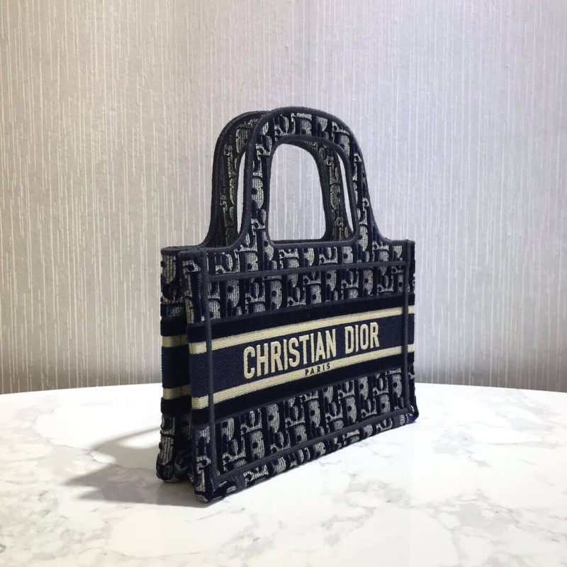 Wholesale Luxury Dior Oblique Embroidered Velvet Mini Book Tote S5475Z - Image 5