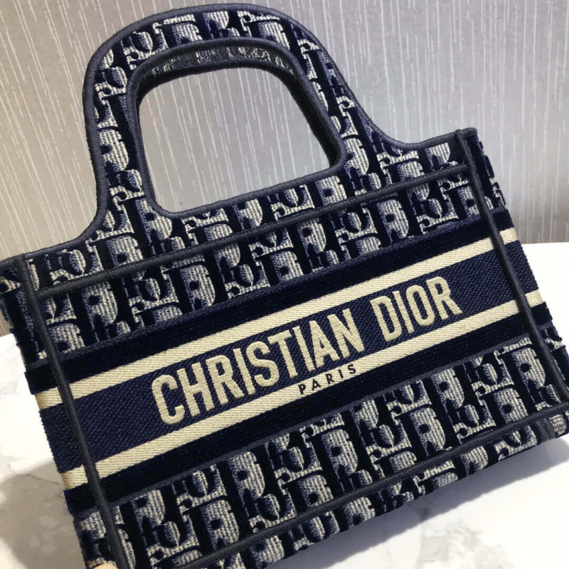 Wholesale Luxury Dior Oblique Embroidered Velvet Mini Book Tote S5475Z - Image 6