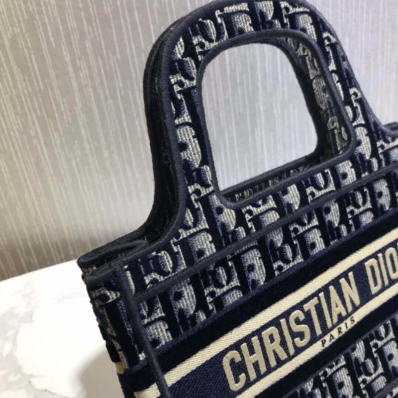 Wholesale Luxury Dior Oblique Embroidered Velvet Mini Book Tote S5475Z - Image 9