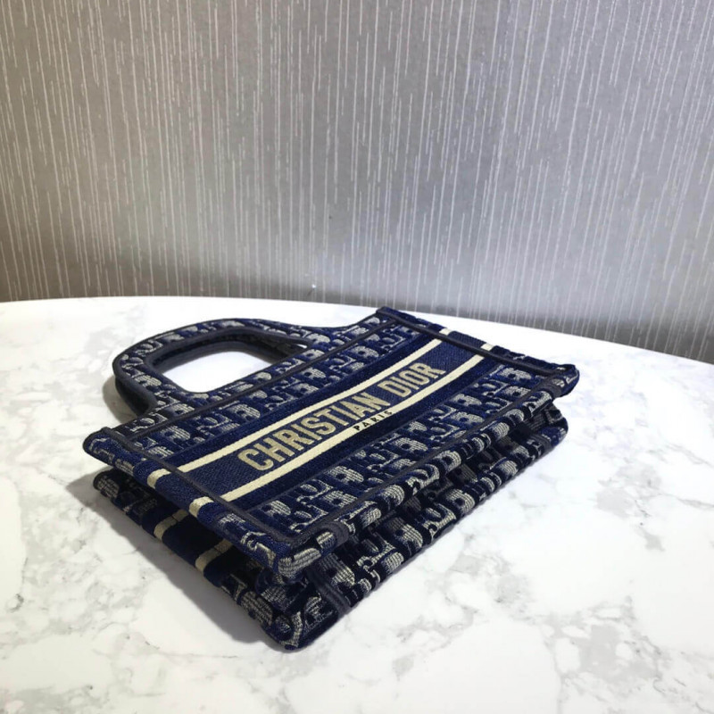 Wholesale Luxury Dior Oblique Embroidered Velvet Mini Book Tote S5475Z - Image 10