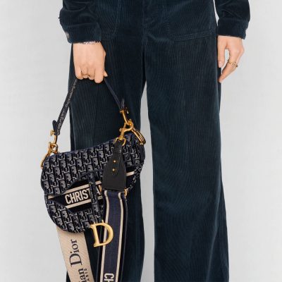 Alternative view of Wholesale Luxury Dior Oblique Embroidered Velvet Saddle Bag M0446C