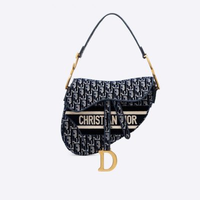 Wholesale Luxury Dior Oblique Embroidered Velvet Saddle Bag M0446C
