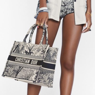 Alternative view of Wholesale Luxury Dior Small Book Tote Blue Toile De Jouy Palms Embroidery M1296