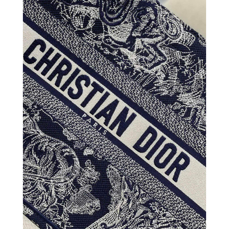 Wholesale Luxury Dior Small Book Tote Blue Toile De Jouy Reverse Embroidery M1296 - Image 4