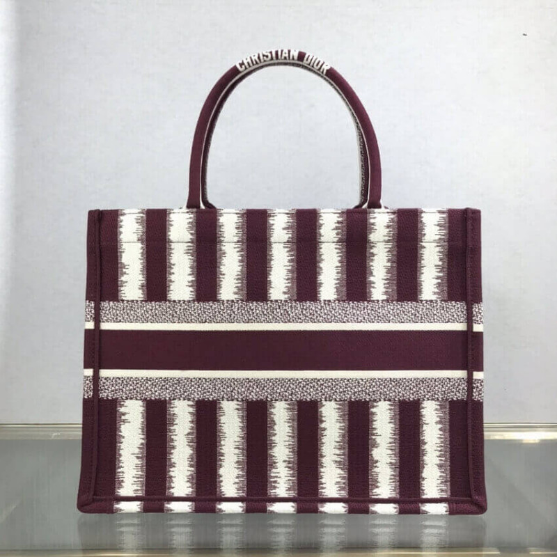 Wholesale Luxury Dior Small Book Tote D-Stripes Embroidery M1296 - Image 2