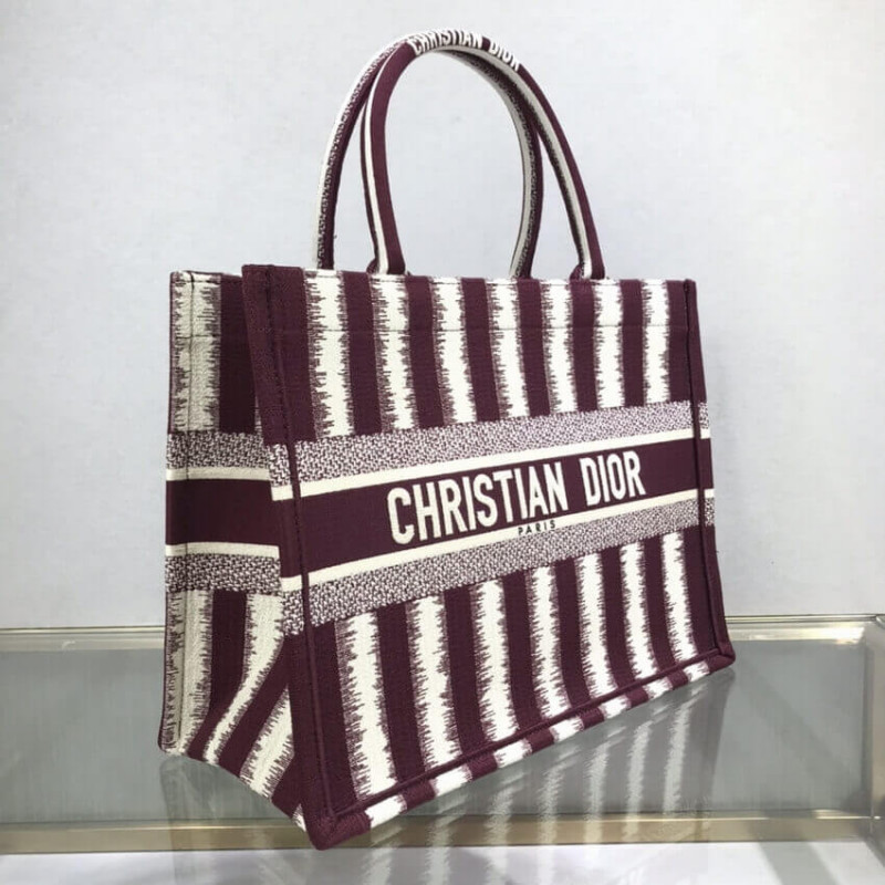 Wholesale Luxury Dior Small Book Tote D-Stripes Embroidery M1296 - Image 3