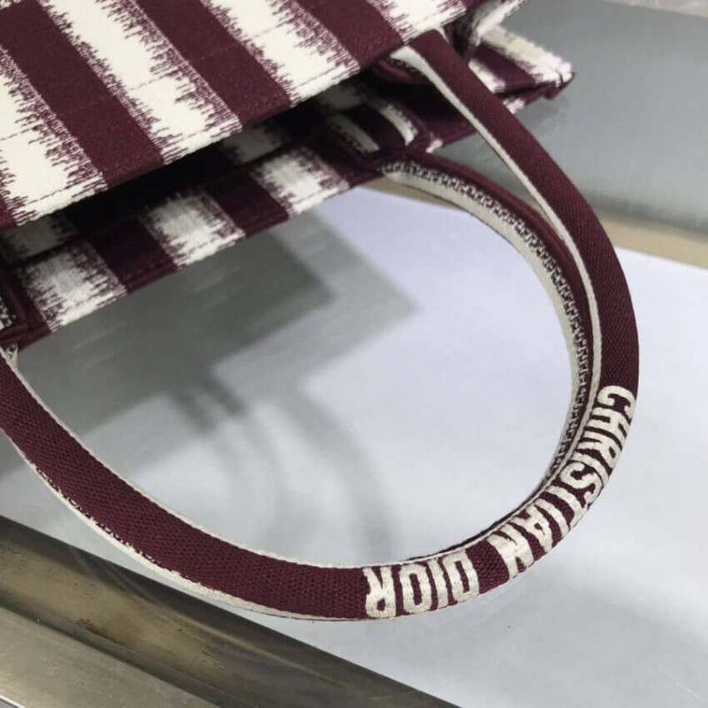 Wholesale Luxury Dior Small Book Tote D-Stripes Embroidery M1296 - Image 6