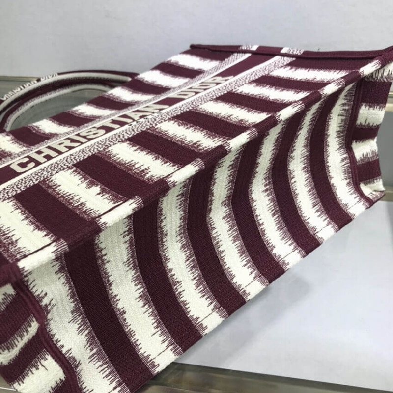 Wholesale Luxury Dior Small Book Tote D-Stripes Embroidery M1296 - Image 7