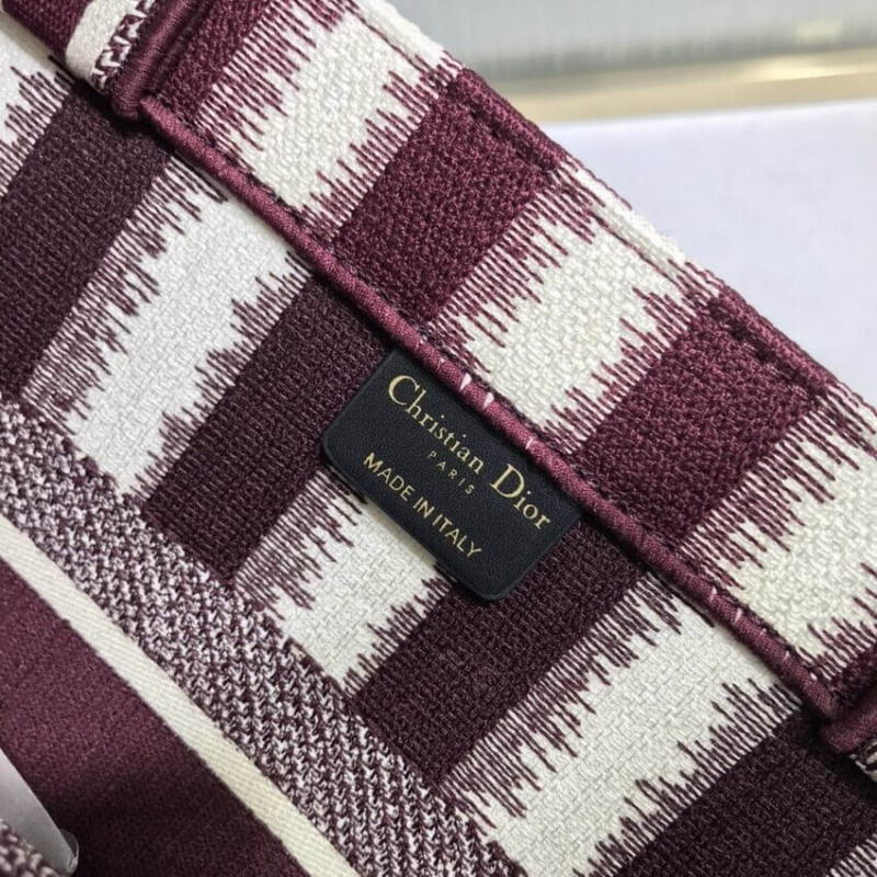 Wholesale Luxury Dior Small Book Tote D-Stripes Embroidery M1296 - Image 8