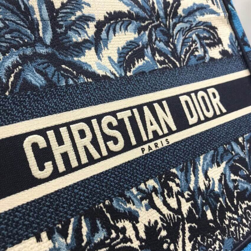 Wholesale Luxury Dior Small Book Tote In Blue Palms Embroidery M1296 - Image 5