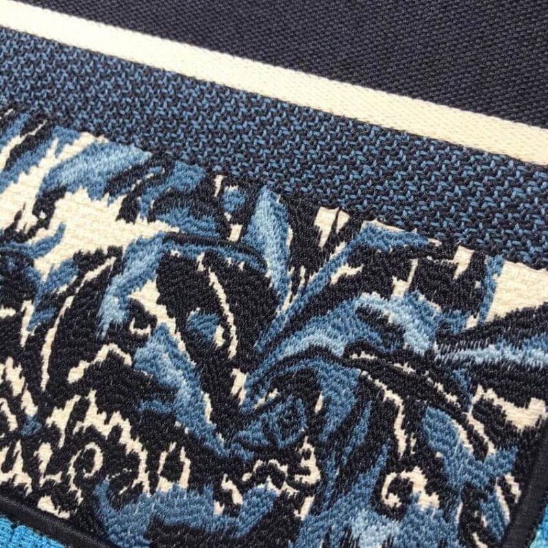 Wholesale Luxury Dior Small Book Tote In Blue Palms Embroidery M1296 - Image 6