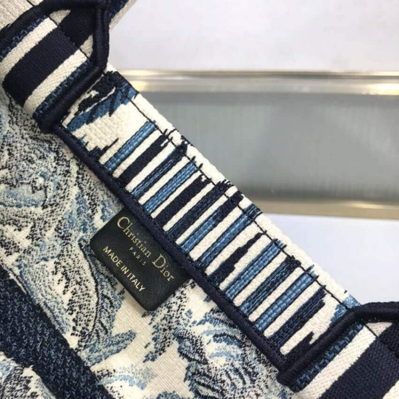 Wholesale Luxury Dior Small Book Tote In Blue Palms Embroidery M1296 - Image 8