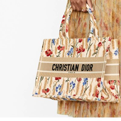 Alternative view of Wholesale Luxury Dior Small Book Tote In Hibiscus Metallic Thread Embroidery M1296