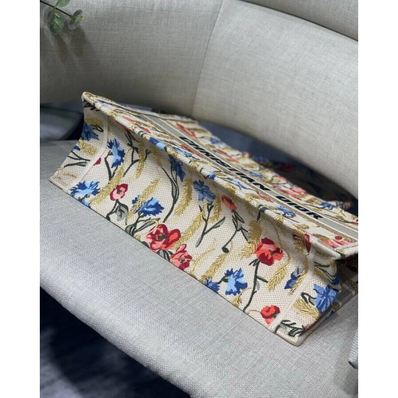 Wholesale Luxury Dior Small Book Tote In Hibiscus Metallic Thread Embroidery M1296 - Image 11