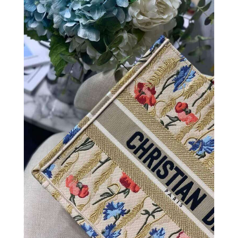 Wholesale Luxury Dior Small Book Tote In Hibiscus Metallic Thread Embroidery M1296 - Image 7