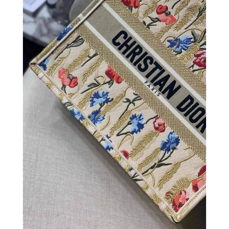 Wholesale Luxury Dior Small Book Tote In Hibiscus Metallic Thread Embroidery M1296 - Image 8