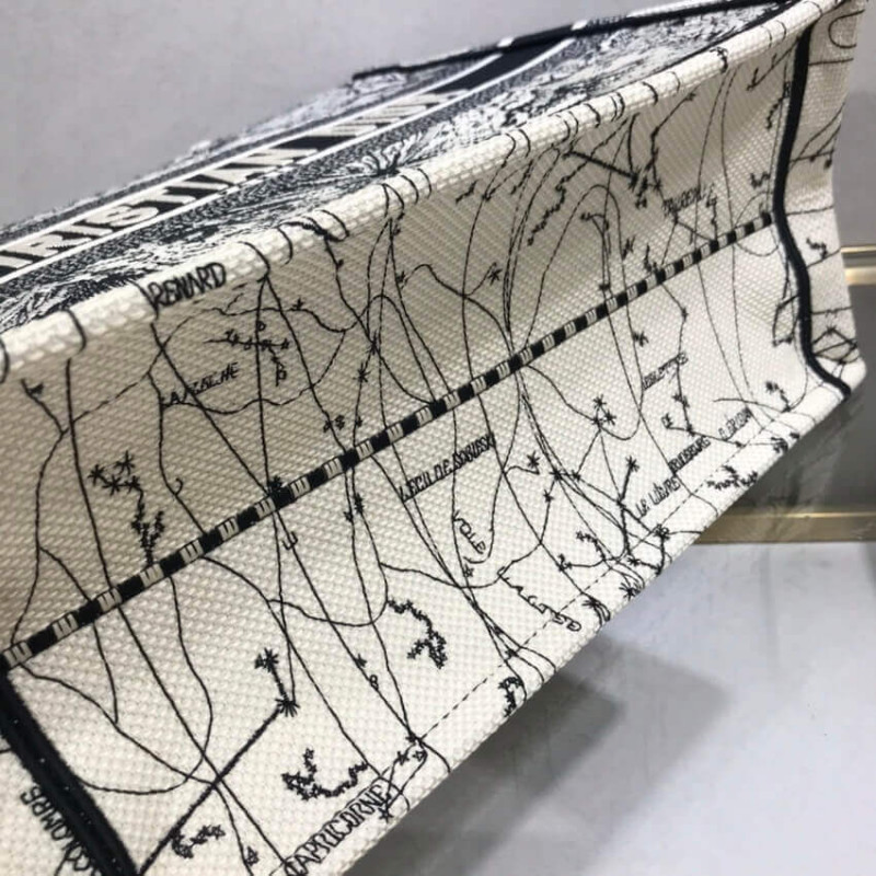 Wholesale Luxury Dior Small Book Tote In Latte Multicolor Zodiac Embroidery M1296 - Image 9