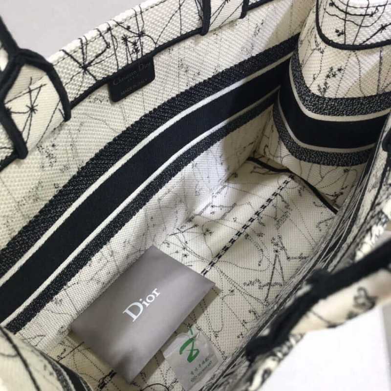 Wholesale Luxury Dior Small Book Tote In Latte Multicolor Zodiac Embroidery M1296 - Image 10