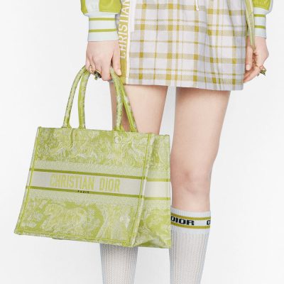 Alternative view of Wholesale Luxury Dior Small Book Tote Lime Toile De Jouy Reverse Embroidery M1296