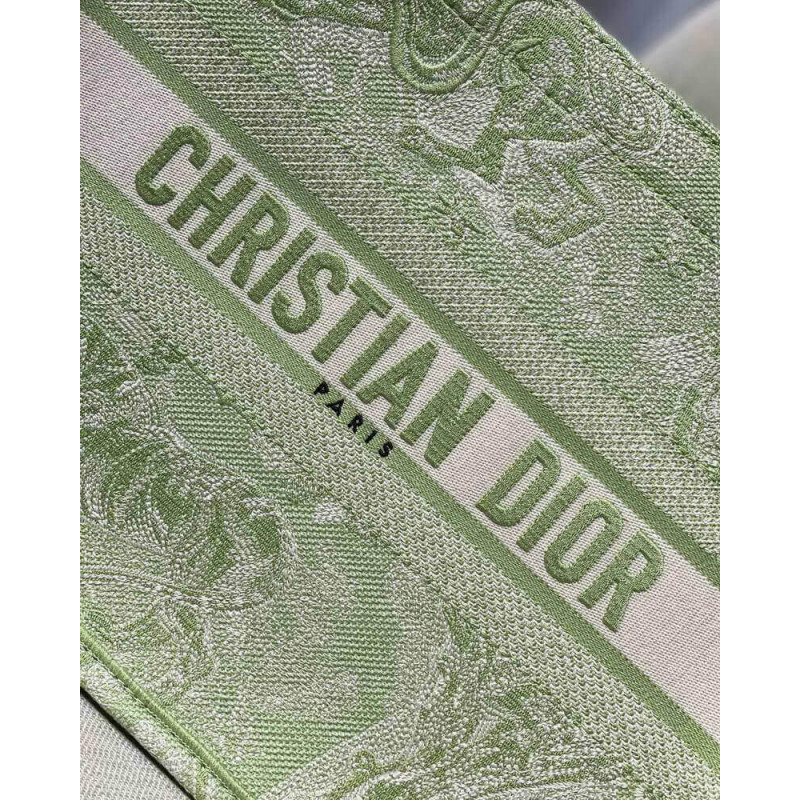 Wholesale Luxury Dior Small Book Tote Lime Toile De Jouy Reverse Embroidery M1296 - Image 5