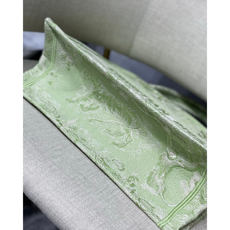 Wholesale Luxury Dior Small Book Tote Lime Toile De Jouy Reverse Embroidery M1296 - Image 10
