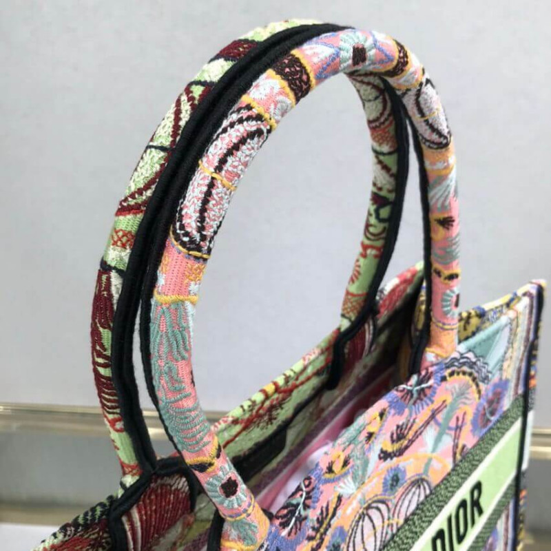 Wholesale Luxury Dior Small Book Tote Multicolor In Lights Embroidery M1296 - Image 5