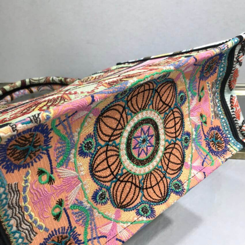 Wholesale Luxury Dior Small Book Tote Multicolor In Lights Embroidery M1296 - Image 7