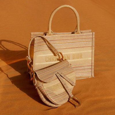 Alternative view of Wholesale Luxury Dior Small Book Tote Multicolor Stripes Embroidery M1296