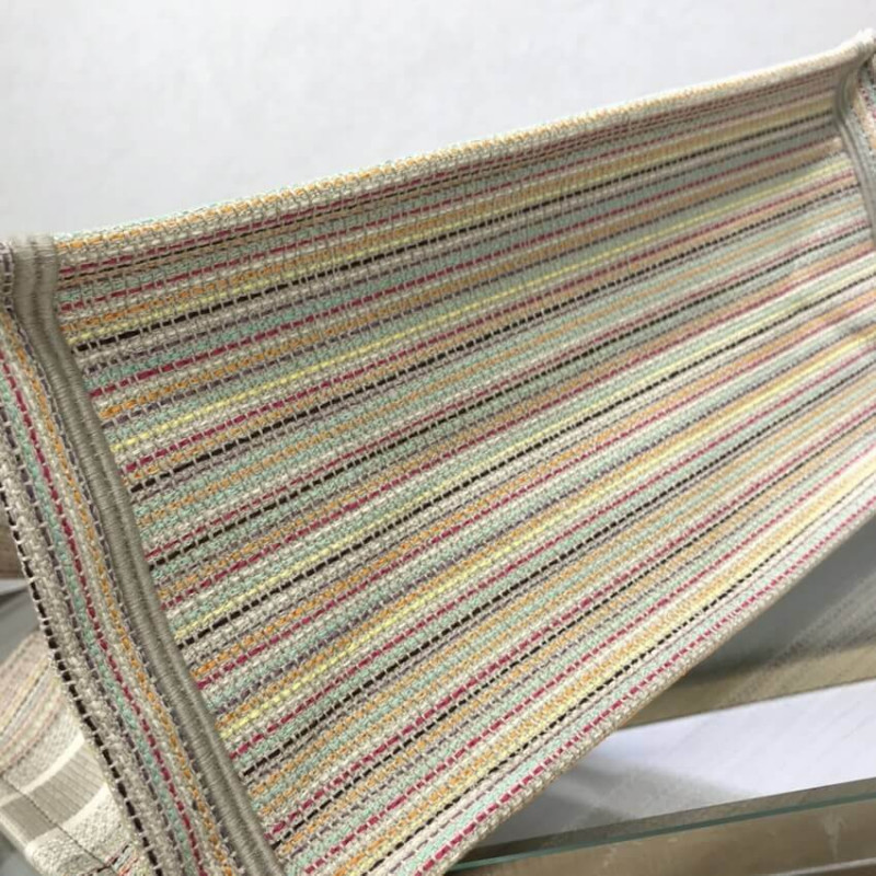 Wholesale Luxury Dior Small Book Tote Multicolor Stripes Embroidery M1296 - Image 10