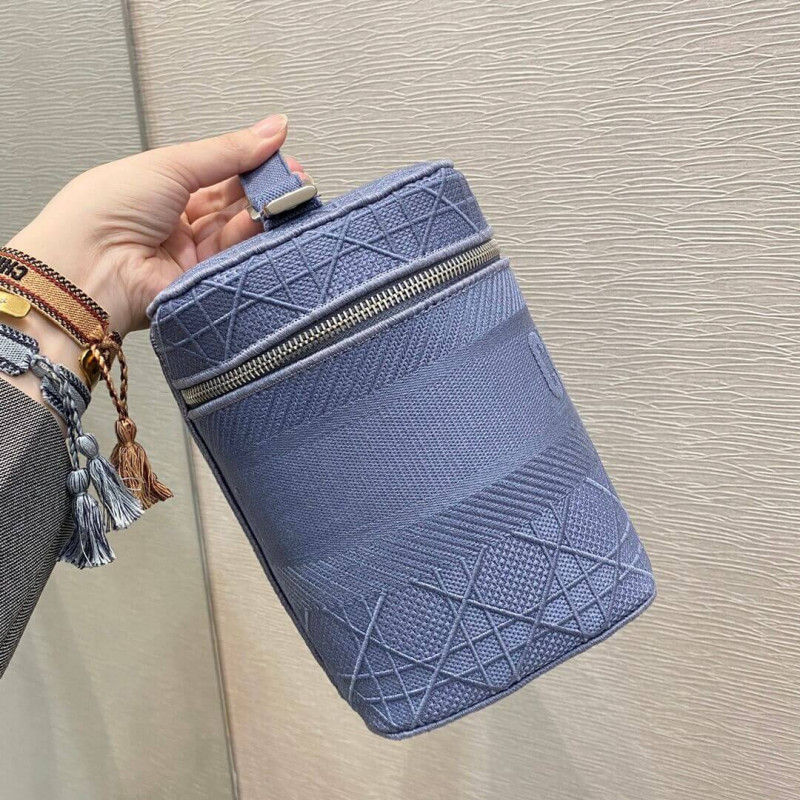 Wholesale Luxury Dior Travel Vanity Case Denim Cannage Embroidery S5480 - Image 4