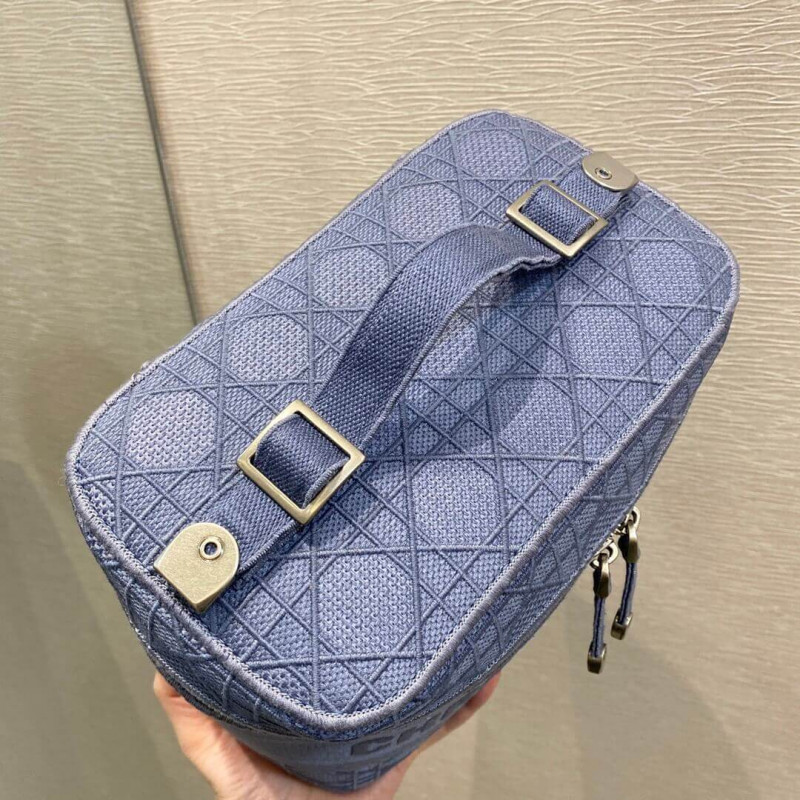 Wholesale Luxury Dior Travel Vanity Case Denim Cannage Embroidery S5480 - Image 6