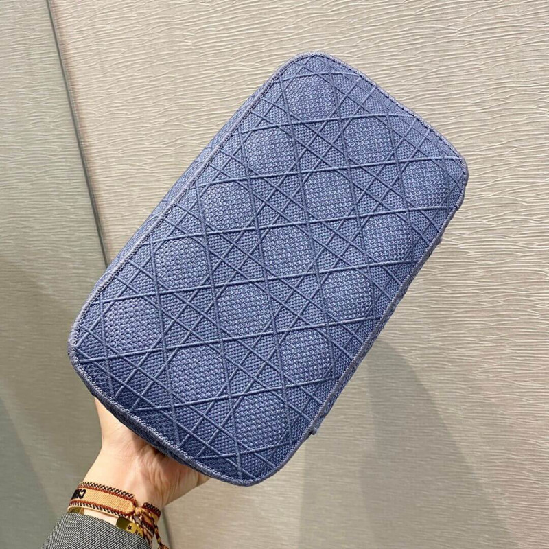 Wholesale Luxury Dior Travel Vanity Case Denim Cannage Embroidery S5480 - Image 8